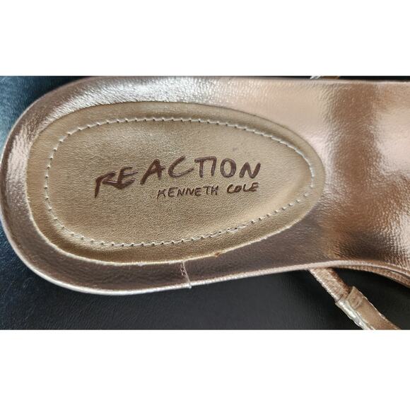 Kenneth Cole Reaction Champagne  metallic Jeweled Bling Sandals Women's Sz 9 Med - Picture 3 of 8